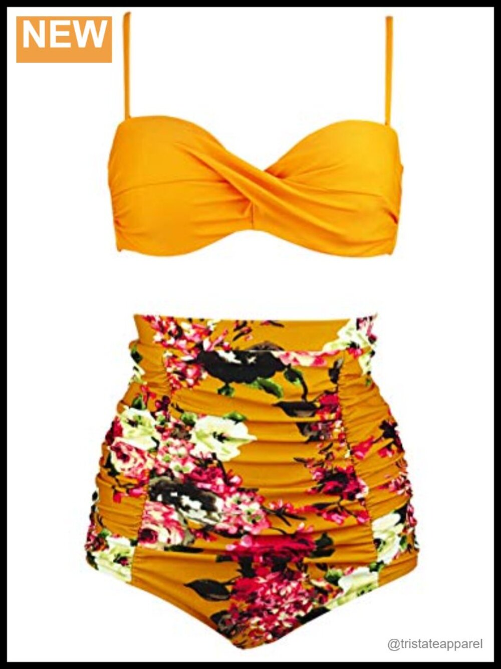 Women's Vintage Underwire Bikini Set High Waisted Retro Swimsuit